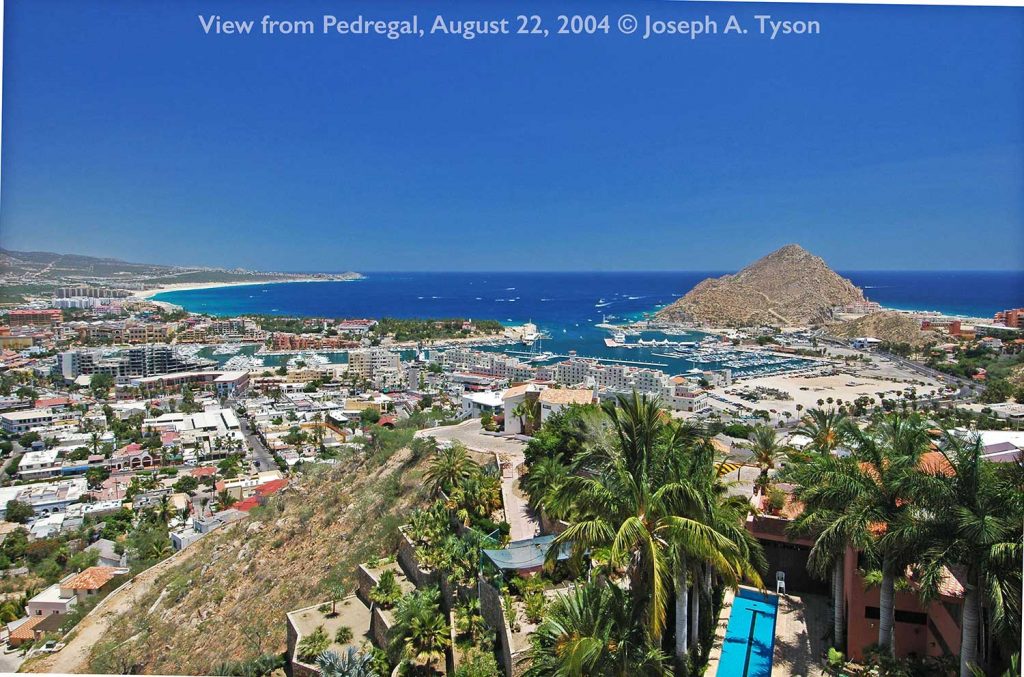 VIew of Cabo San Lucas Harbor, from Pedregal, 22 August 2004. 