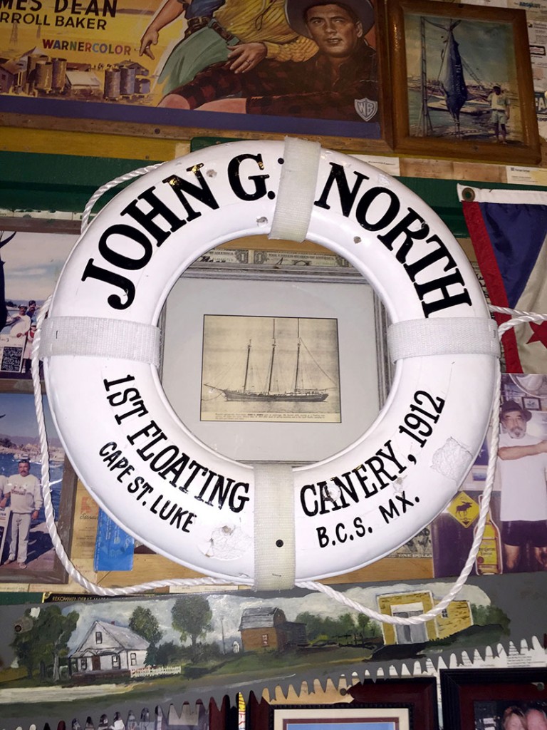 Photo of the John G. North and float on display at Latitude 22 The Roadhouse Cabo.